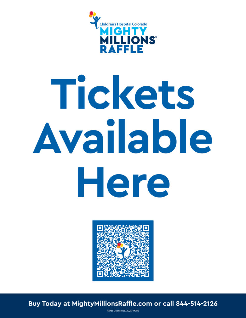 Might Millions Raffle poster with QR code for tickets